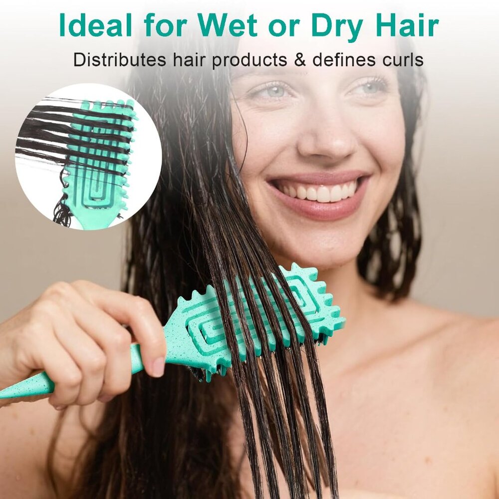 Curly Hair Brush, Curl Defining Brush with Soft Boar Bristles Detangling Tangled - Picture 3 of 8